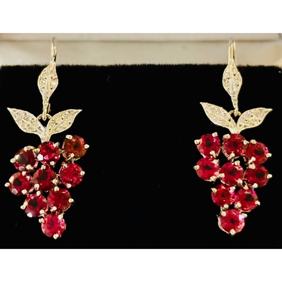 SOLD- Most Sought After CATHY WATERMAN $19,750 Platinum JOINTED Grape Earrings - Picture 3 of 3